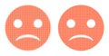 Pixel Halftone Sad Smiley Icon Royalty Free Stock Photo