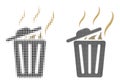 Dot Halftone Smell Trash Can Icon