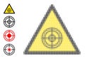 Pixel Halftone Target Danger Icon and Other Icons