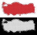 Dotted Halftone Turkey Map