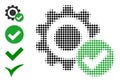 Pixel Halftone Valid Gear Icon and Other Icons Royalty Free Stock Photo
