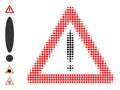 Pixel Halftone Warning Sign Icon and Bonus Icons