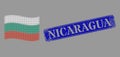 Textured Nicaragua Stamp and Pixel Halftone Waving Bulgaria Flag Image