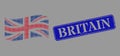 Textured Britain Seal and Pixel Halftone Waving Great Britain Flag Image