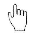 Pixel hand black icon . Royalty Free Stock Photo