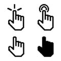 Pixel hand pointer mouse cursor icon Royalty Free Stock Photo