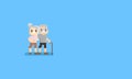 Pixel happy elder couple doing hug.8bit character.