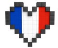 Pixel Heart as France Flag