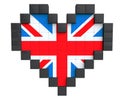Pixel Heart as United Kingdom Flag Royalty Free Stock Photo