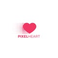 Pixel heart logo. Royalty Free Stock Photo