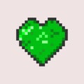 Pixel Heart Main Green Color , PixelArt