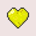 Pixel Heart Main Yellow Color , PixelArt