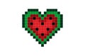 Pixel heart watermelon Royalty Free Stock Photo