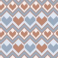 Pixel hearts seamless pattern