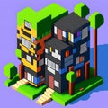 Pixel House, Generative AI Illustration Royalty Free Stock Photo