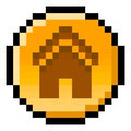 Pixel housing coin - vector, isolated