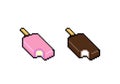 Pixel ice cream set image. Vector Illustration Royalty Free Stock Photo