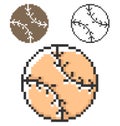 Pixel icon of baseball in three variants