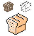 Pixel icon of bread brick in three variants