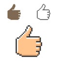 Pixel icon of fist with raised thumb