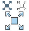 Pixel icon of full screen extend in three variants Royalty Free Stock Photo