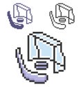 Pixel icon of hockey in three variants