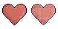 Pixel icon. Human red heart. Valentines day simbol. Simple retro game vector isolated on white background Royalty Free Stock Photo