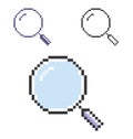 Pixel icon of magnifying glass