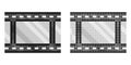 Pixel icon. Part of old 35 mm photo film. World cinema day December 28th. Simple retro game vector isolated on white background