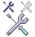 Pixel icon of screwdriver with spanner