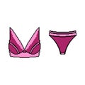 Pixel icon. Set of underwear clothes panties and bra. Colection of underwear. Royalty Free Stock Photo