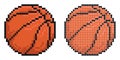 Pixel icon. Sports ball for basketball. Sport equipment. Simple retro game vector isolated on white background Royalty Free Stock Photo