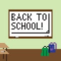 Pixel image of the classroom for the holiday of knowledge