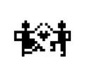 pixel image of the pair human. Male and female pixel image. Vector illustration of a cross stitch pattern