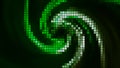 Pixel image of rotating galaxy. Motion. Rotating colorful spiral of square mosaic. Retro image of rotating galaxy of