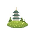pixel japanese castle. Vector illustration decorative design