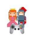 Pixel knight and princess