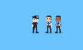 Pixel male american police officer.8bit character.