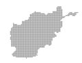 Pixel map of Afghanistan. Vector dotted map of Afghanistan isolated on white background. Abstract computer graphic of Afghanistan