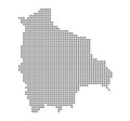 Pixel map of Bolivia. Vector dotted map of Bolivia isolated on white background. Abstract computer graphic of Bolivia map