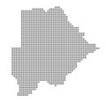 Pixel map of Botswana. Vector dotted map of Botswana isolated on white background. Abstract computer graphic of Botswana map.