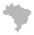 Pixel map of Brazil. Vector dotted map of Brazil isolated on white background. Abstract computer graphic of Brazil map.