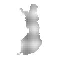 Pixel map of Finland. Vector dotted map of Finland isolated on white background. Abstract computer graphic of Finland map