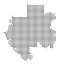 Pixel map of Gabon. Vector dotted map of Gabon isolated on white background. Abstract computer graphic of Gabon map.