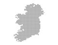 Pixel map of Ireland. Vector dotted map of Ireland isolated on white background. Abstract computer graphic of Ireland map.