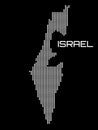 Pixel map of Israel on black background