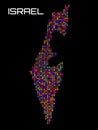 Pixel map of Israel on black background