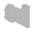 Pixel map of Libya. Vector dotted map of Libya isolated on white background. Abstract computer graphic of Libya map.