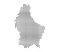 Pixel map of Luxembourg. Vector dotted map of Luxembourg isolated on white background. Abstract computer graphic of Luxembourg map