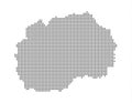 Pixel map of Macedonia. Vector dotted map of Macedonia isolated on white background. Abstract computer graphic of Macedonia map.